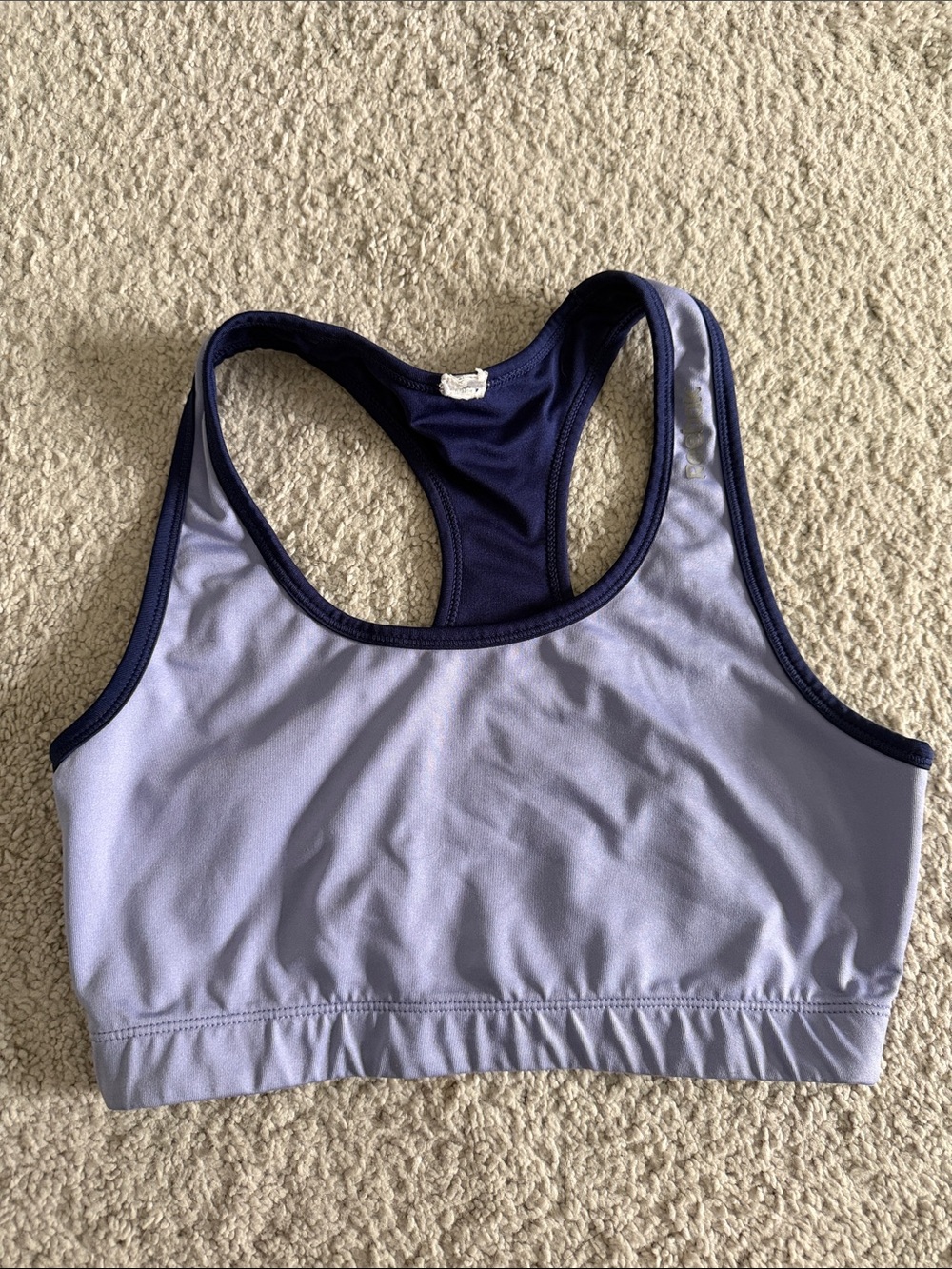 Reebok Light Lavender and Navy Racerback Sports Bra